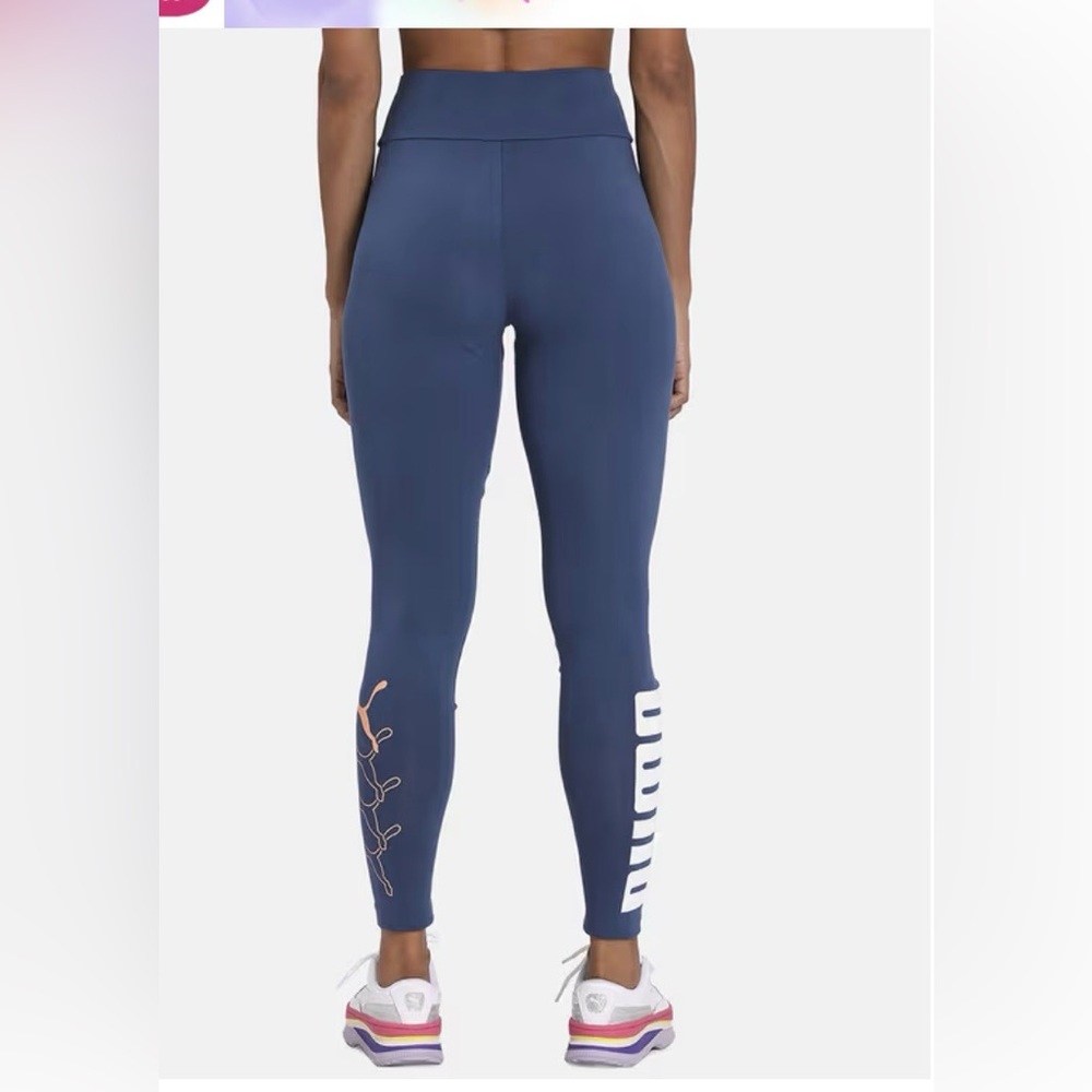 PUMA Women's Navy Cotton Blend Athletic Leggings Size XL - Picture 3 of 9